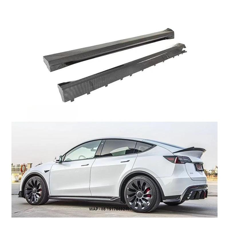 

New forTesla Model Y Dry Carbon Bumper with Exhaust Cut-Outs-Bolt-On Universal Fitment 1 Year Warranty