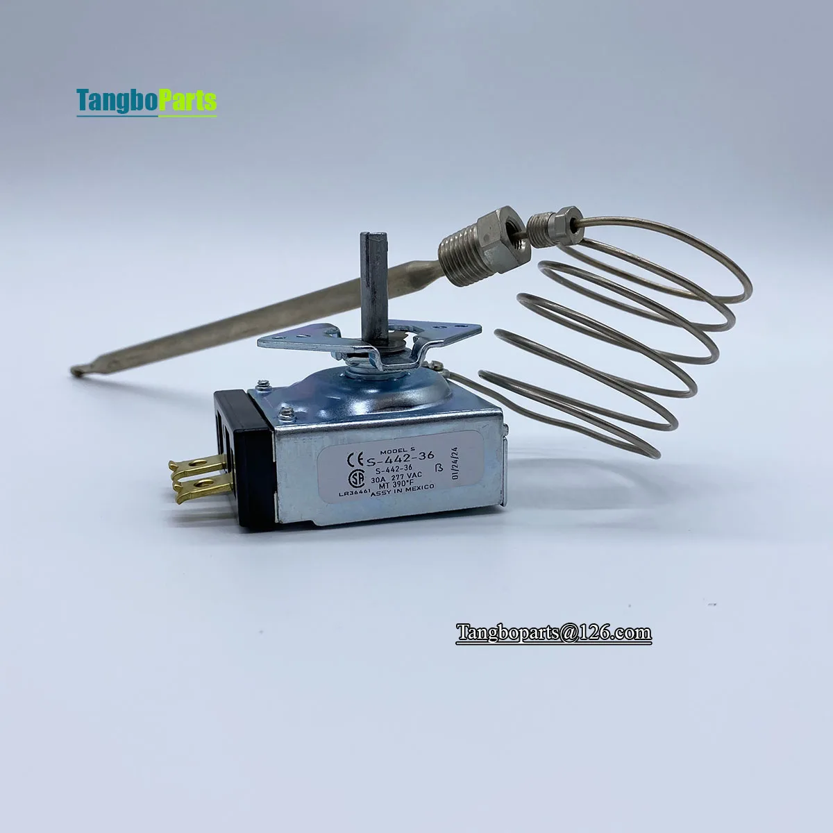 สวิตช์เทอร์โมสตัทควบคุมอุณหภูมิ S-442-36 30A ชิ้นส่วนหม้อทอด199 °C/390 °F