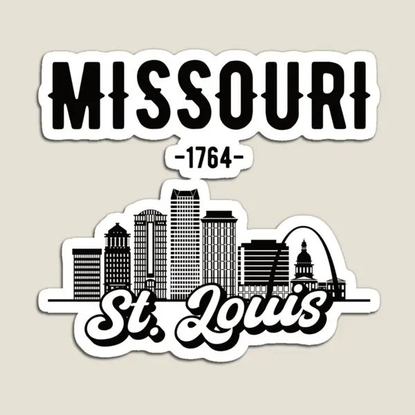 St Louis Missouri Gift  Magnet Cute Colorful Kids Magnetic Funny Holder Stickers Decor  Home Children Refrigerator Baby