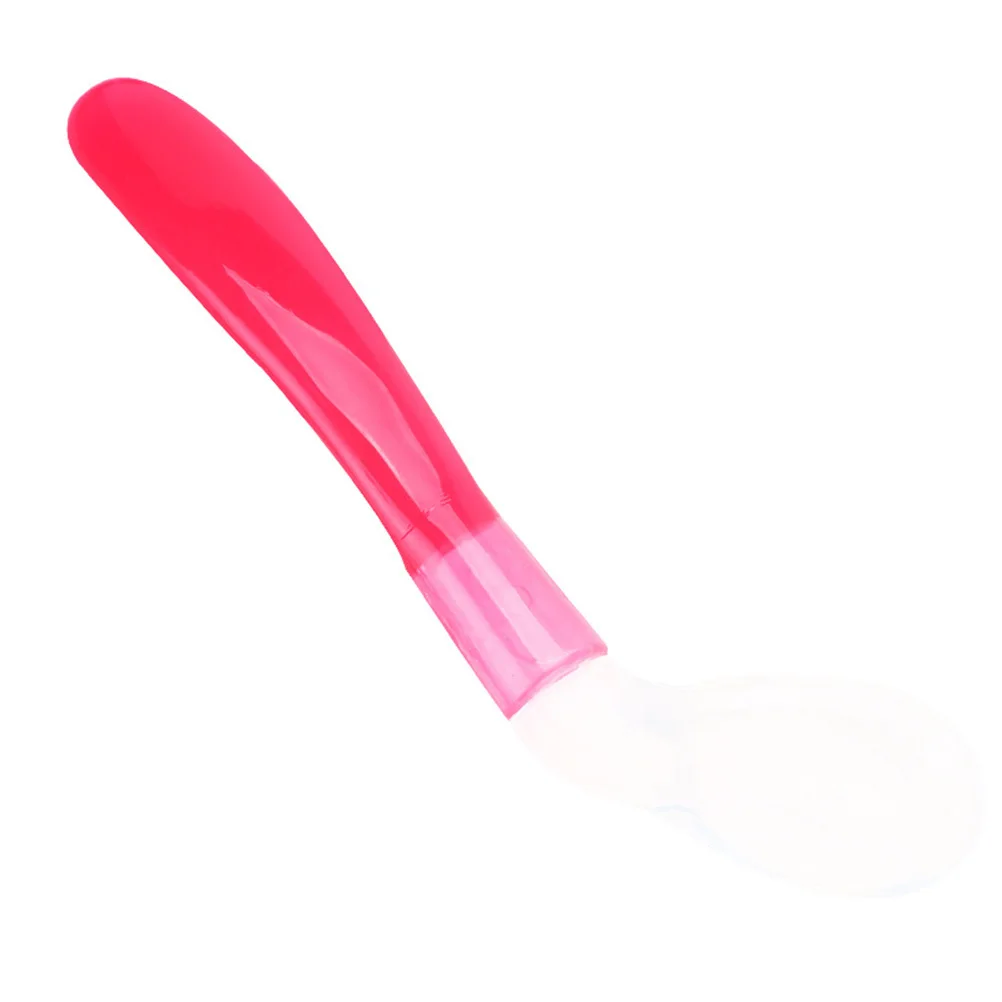 

2 pcs Soft Spoon For Baby Feeding Infant Safety Safety Feeding Spoon Spoons Bending Head Shallow Design Red Yellow Set
