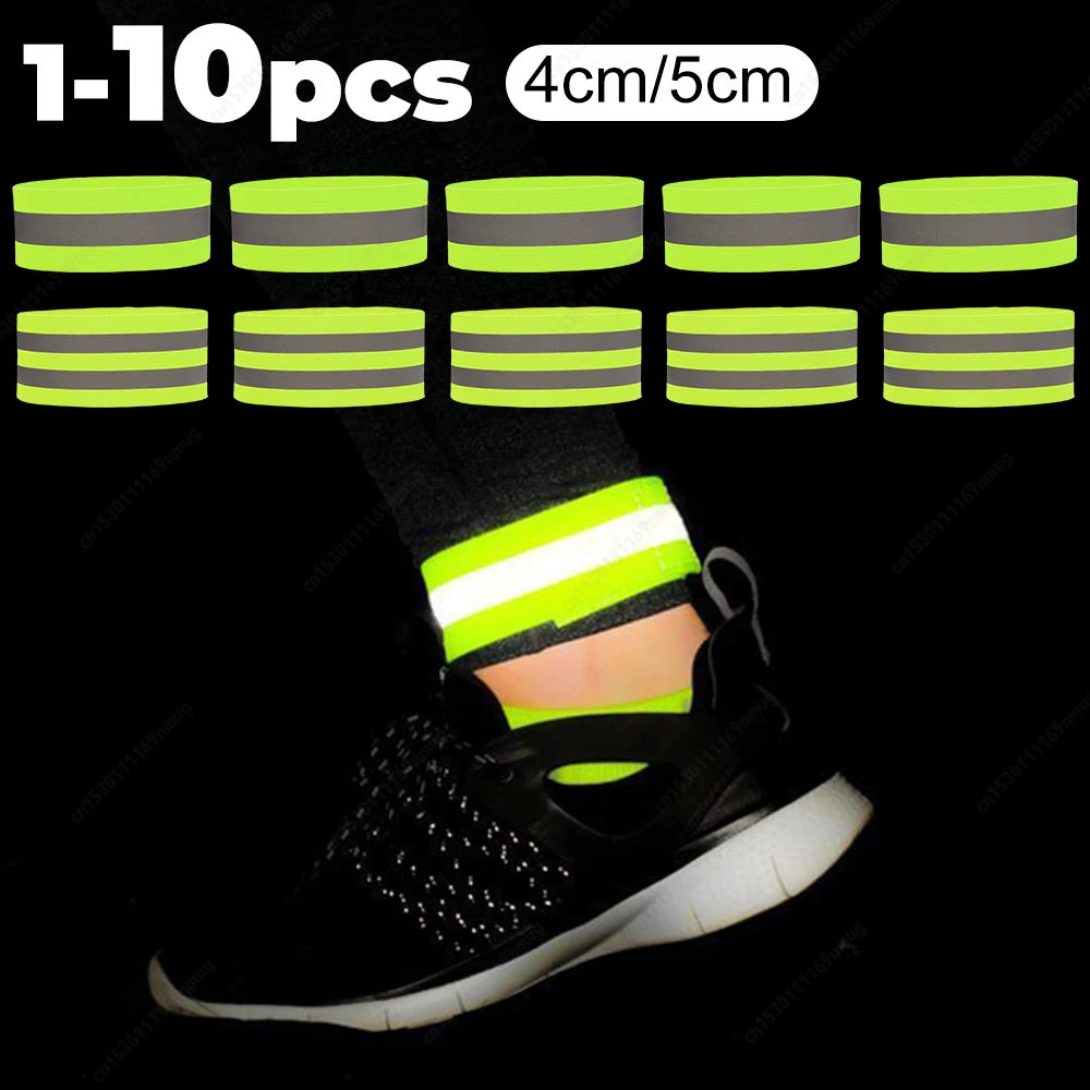 Reflective Bracelet Strap Adjustable Safety Reflective Straps High Visibility Safety Reflector for Night Walking Cycling Running