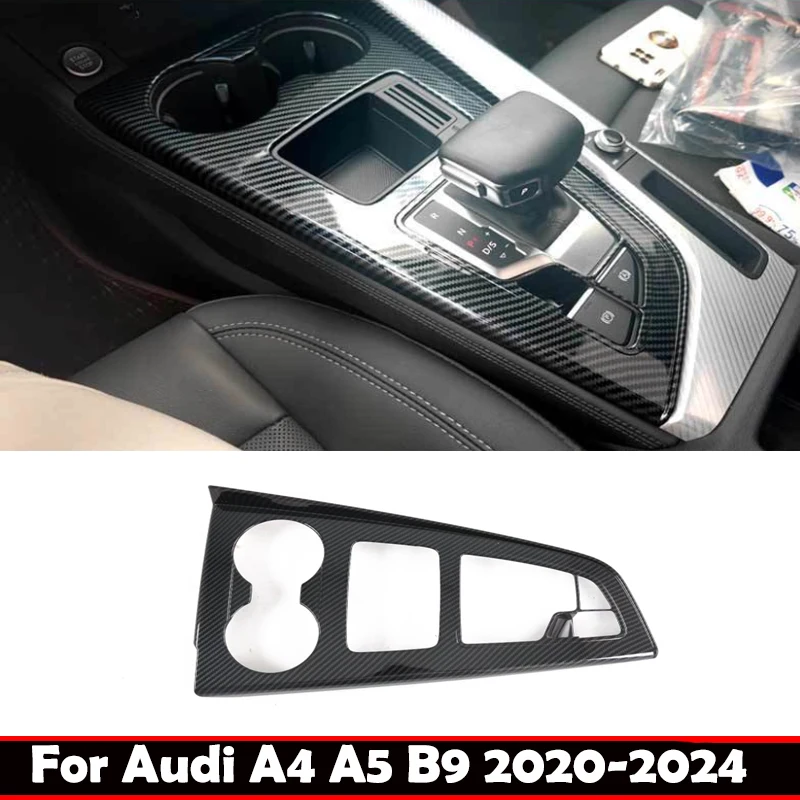 

LHD For Audi A4 A5 B9 2020 2021 2022 2023 2024 Sedan Sportback interior ABS Carbon Fiber Center Console Gear Shift Panel Cover s