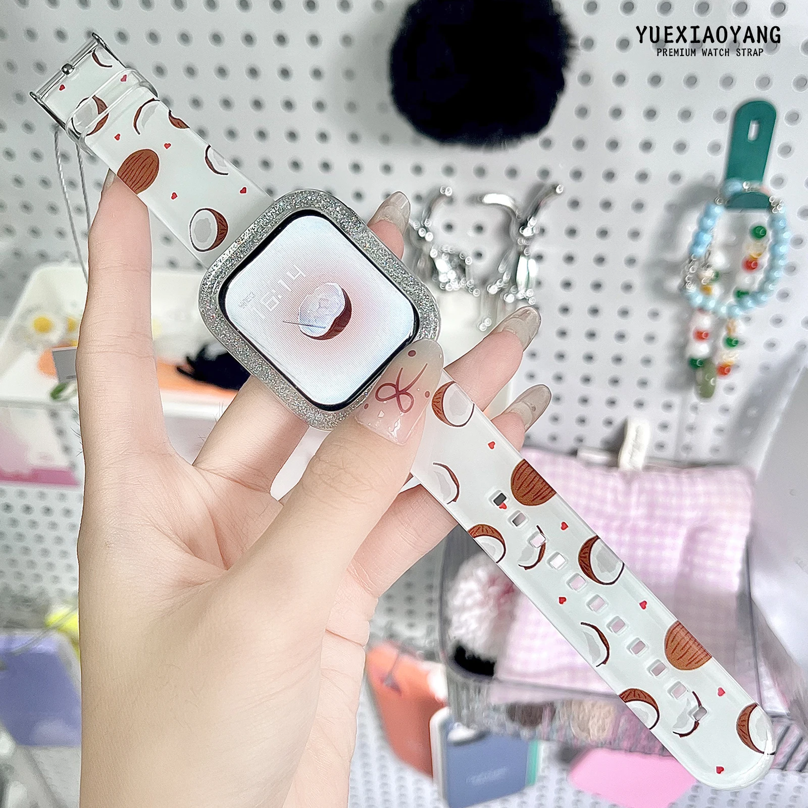 

Fruit 2 Series Printed Strap for Apple Watch 10 9 8 7 SE Silicone Band Replaceable Bracelet for iWatch 44mm 42mm