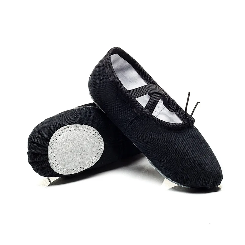 USHINE EU22-45 Professional Black Flat Soft Zapatos De Baile De Ballet Canvas Women Ballet Dance Shoes Girls Kids Children