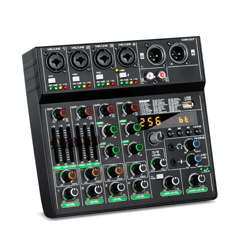High Quality 256 Effect Table Mini Bluetooth Audio Sound Cards & Mixers