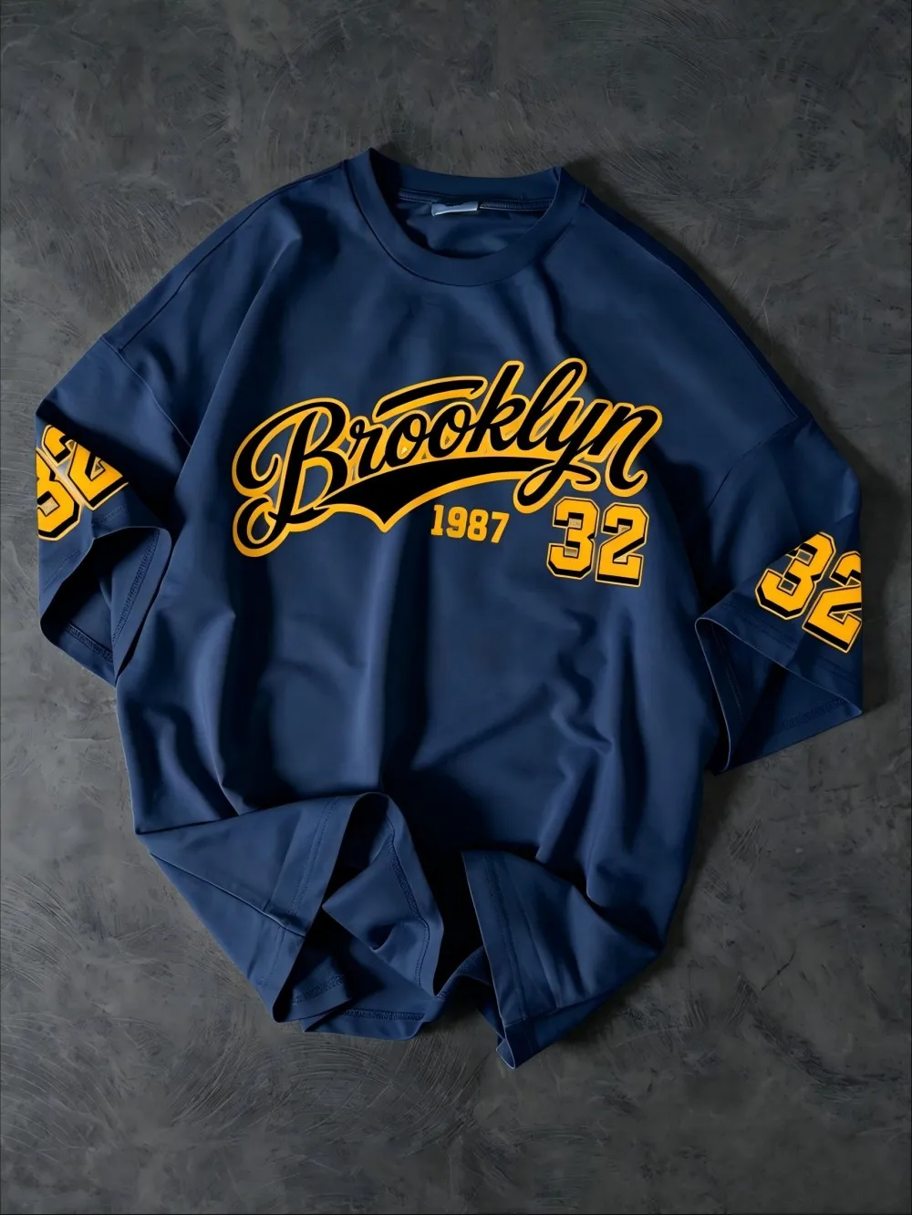 American Men's Summer Sports New Item 1987 Boston Letter Print Soft Breathable Round Neck T-Shirt Outdoor Casual Top