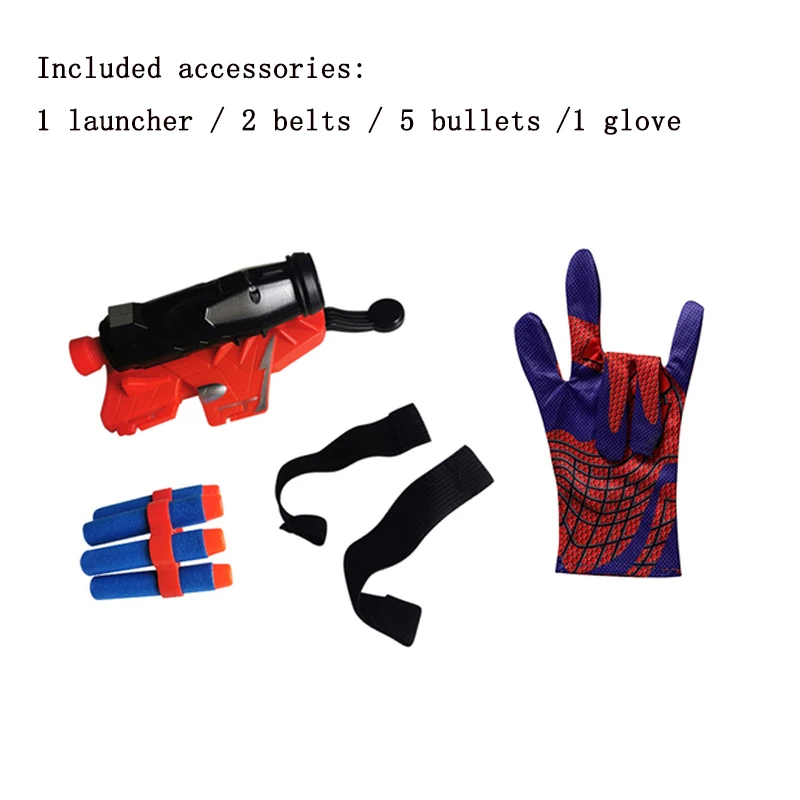 Nowa dla figurka zabawka dzieci spiderman plastikowa wyrzutnia rękawic Cosplay zestaw wyrzutni bohaterów zabawka do ćwiczeń nadgarstka Halloween