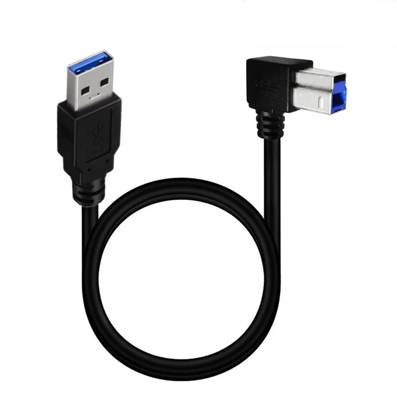 Super speed USB 3.0 Cable USB-A Male to USB-B 3.0 Male 90 Degree Angeld Type B Cable Replacement Usb3.0 Data Transfer Cord Cable