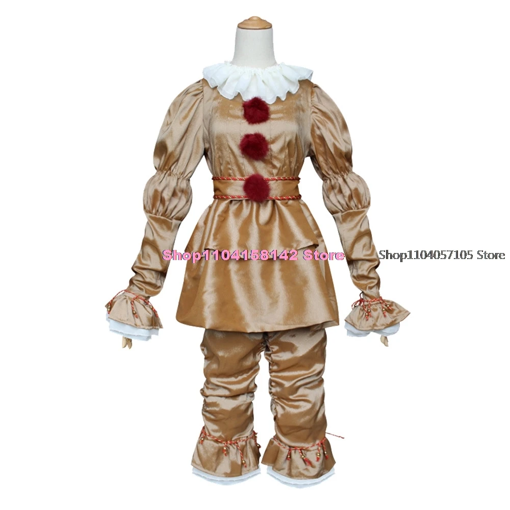 Volwassenen Kinderen Pennywise Cosplay Kostuum Stephen Clown Pruik Pak Enge Halloween Horror Party Carnaval Maskerade Broek Outfit