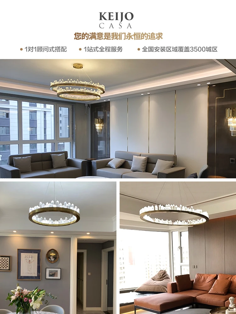 K9 bubble crystal chandelier post-modern minimalist living room lamp Hong Kong-style luxury bedroom restaurant home