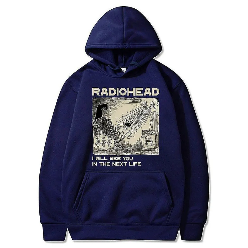 Sudadera con capucha para hombre sudadera retro radiohead moda de hombre sudadera con capucha oversized estampado patrones diver