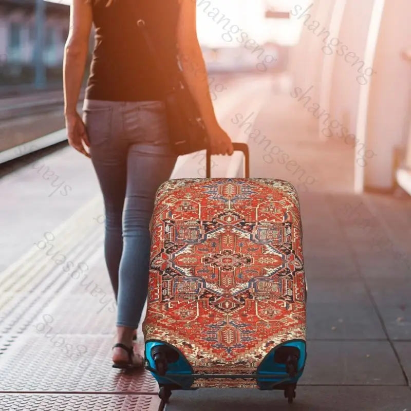 حقيبة سفر كلاسيكية مطبوعة على السجاد الفارسي العتيق، غطاء حقيبة سفر، حماية مرنة، غطاء أمتعة قابل للغسل #6