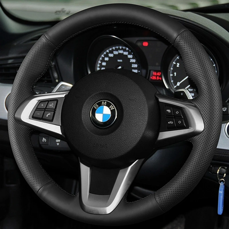 Custom Car Steering Wheel Braid Cover Genuine Leather 100% Fit For BMW Z4 E89 2009-2014 Auto Interior Accessories Steering Wrap