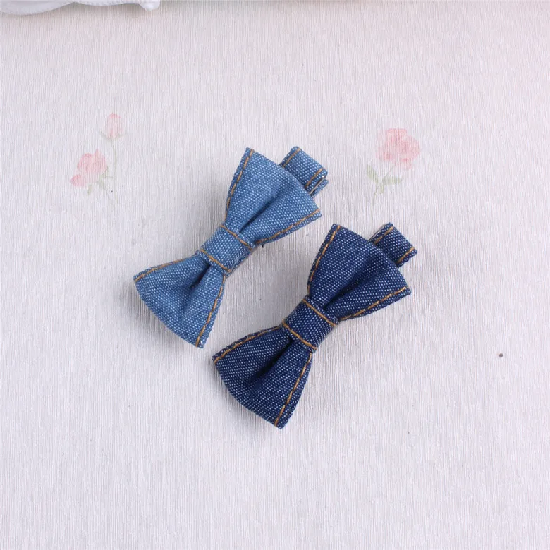 New Arrival Kids Hair Accessories denim Bowknot Hair Clip Children Crown Accessories Baby Cute Hairpins