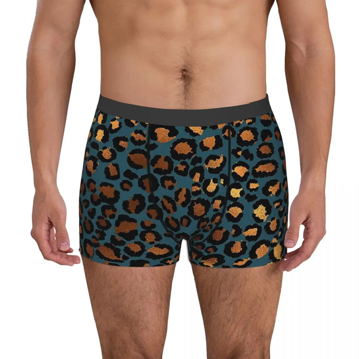 PRETTY CASES CHEETAH LEOPARD PRINT SAFARI Animal Skin Simulation Underpants Homme Panties Men\'s Underwear Shorts Boxer Briefs