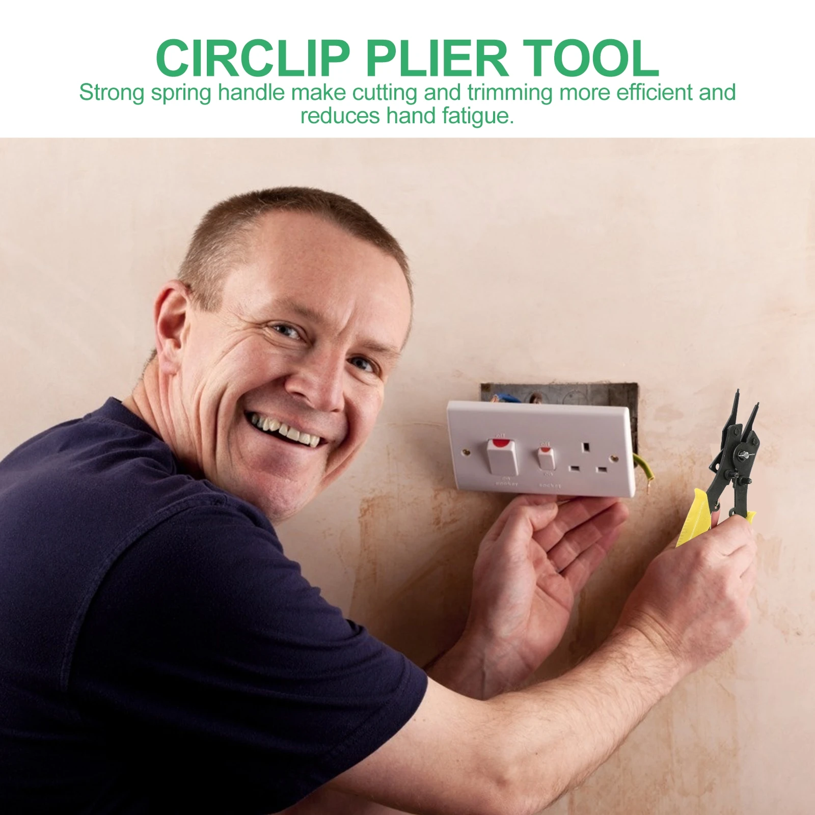

45# High Carbon Steel Circlip Plier Retaining Tool 4 In 1 Interchangeable Ring Remover Durable Strong for Trimming