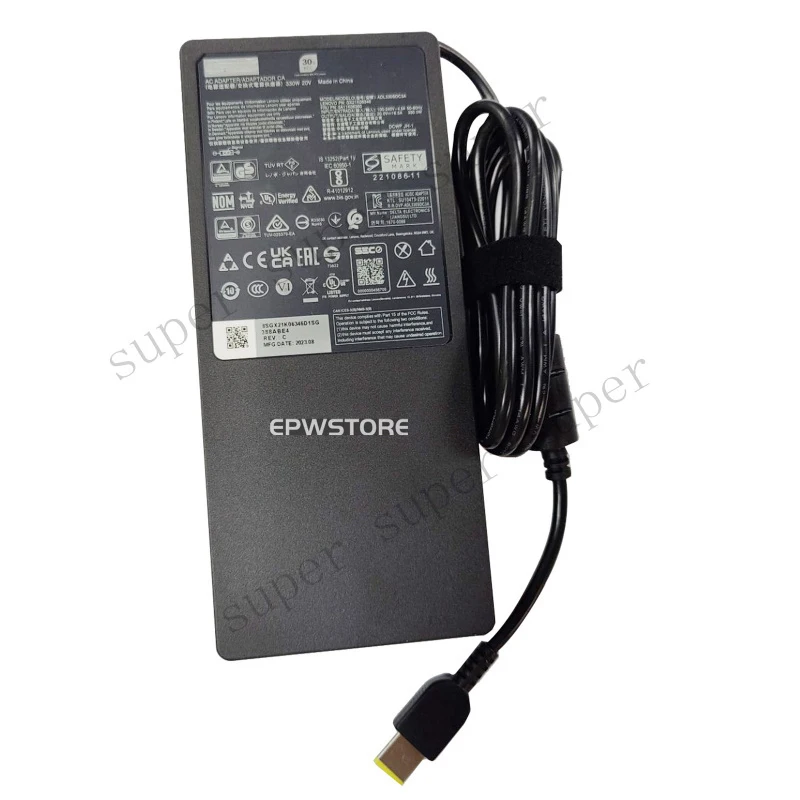 S+   S+   Slim OEM 330W AC Adapter Charger For Lenovo Legion Pro 7 16IRX8H Power Supply