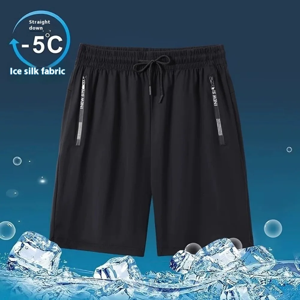 جديد الصيف الشاطئ الرجال السراويل الحرير الجليد التجفيف السريع تنفس كول فضفاض موضة السباحة السراويل الرجال واقية من الشمس سراويل تقليدية