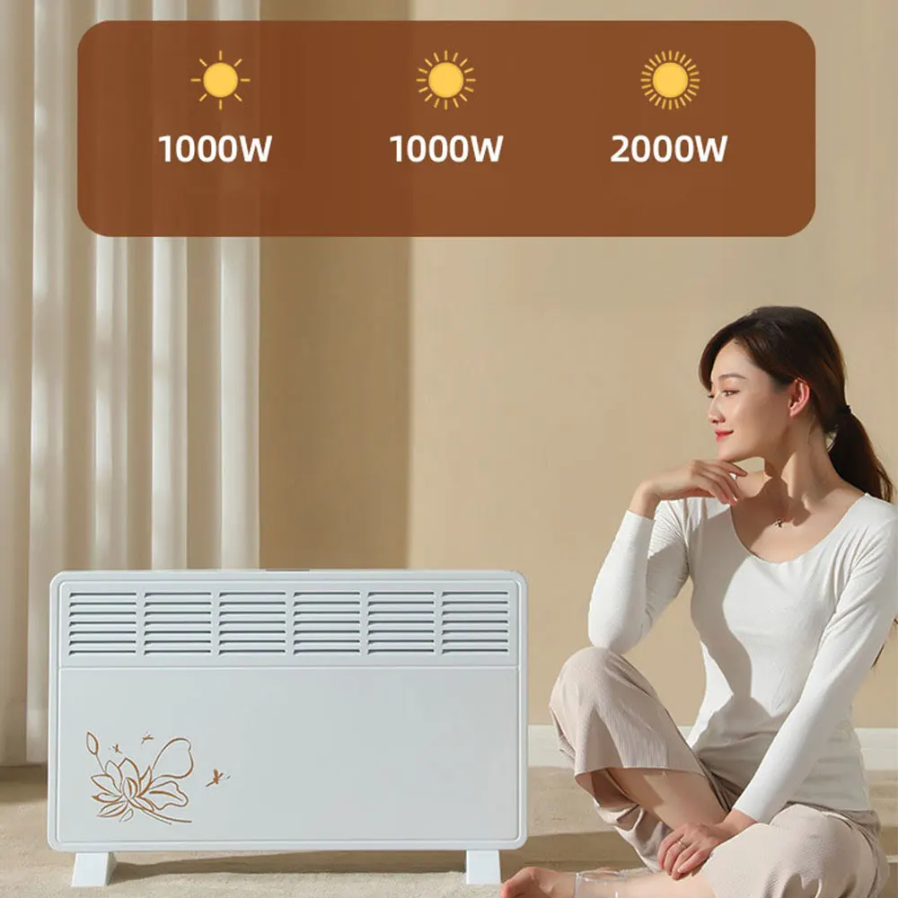 Bathroom Convector Heater Home  Warmer Electric Heater Fluent Air Flow Heating Fan Room Silent Heater elektrikli ısıtıcı