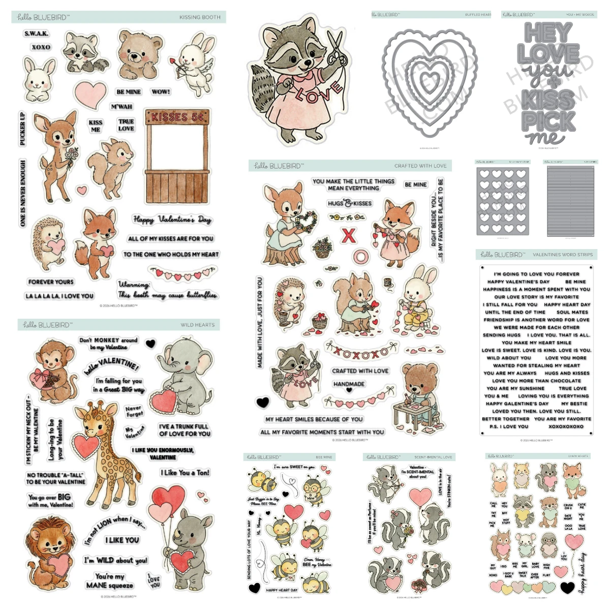 

Candy Crafted with Love Hearts Metal Cutting Dies January 2026 New Valentine's Word Strips Stamps DIY Scrapbooking Card Handmade