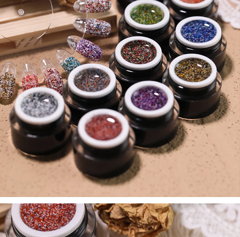 Vendeeni 12 Farben Gestrickter Woll-Optik Gel-Nagellack UV Soak-Off Gel-Lack Wollkarierter Gel-Lack für Nageldesign 10g – Detail 8