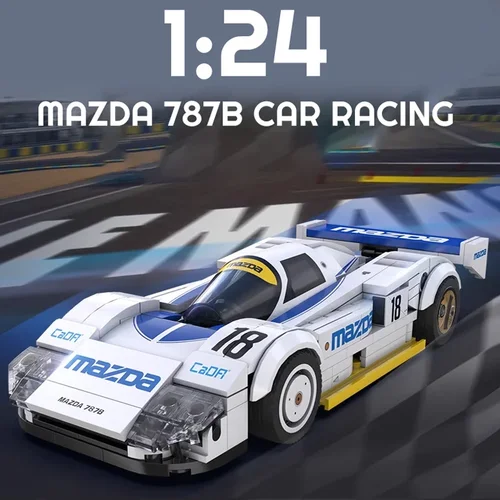Cada 1:24 레이서 스피드 챔피언 MOC 787B 럭셔리카 로고 모델, 242PCs 빌딩 블록 장난감, 어린이 생일 크리스마스 선물 Best5 Cada 1:24 레이서 스피드 챔피언 MOC 787B 럭셔리카 로고 모델, 242PCs 빌딩 블록 장난감, 어린이 생일 크리스마스 선물 Best5