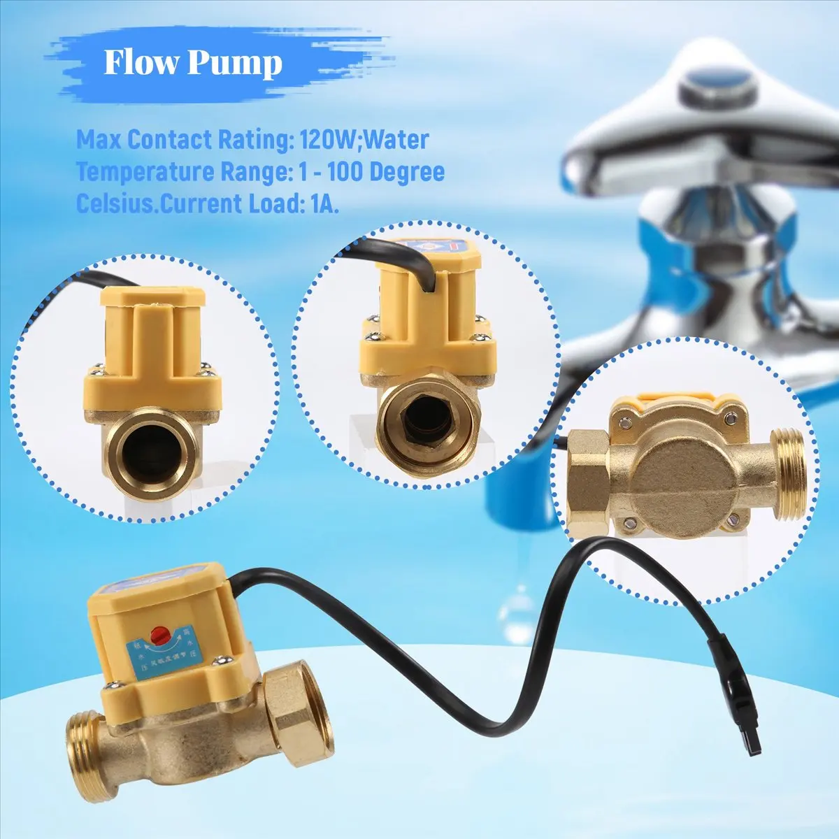 【a65i】-conector-de-rosca-pt-de-26mm-3-4-para-bomba-de-120w-com-sensor-de-Agua