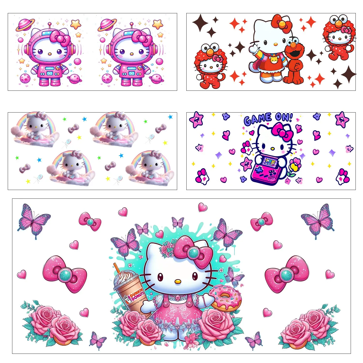 

Cute Hello cats Easy peel waterproof DIY Decals 3D transfers uvdtf stickers 16oz uv dtf tumbler cup wraps sticker