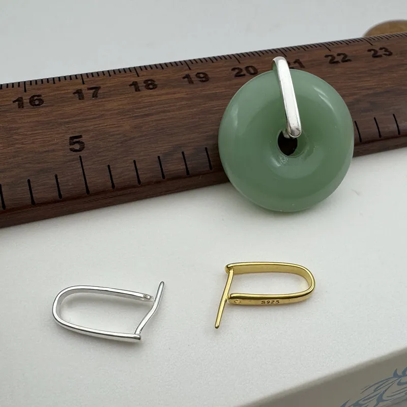 

1PCS Solid 925 Sterling Silver Pendant Connector for Jade DIY Jewelry Making Buckle with Neddle Accessories