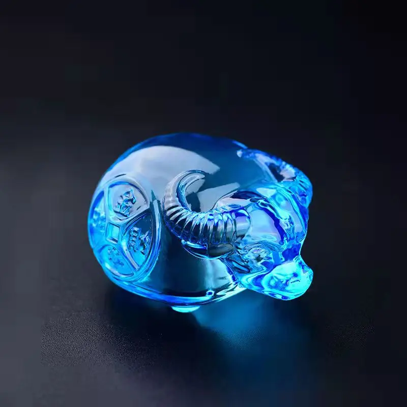 Charm Lucky FengShui Crystal Animal Statues Bring Treasure Bull Figurine Sculpture Home Office Desk Decorative Collectibles Gift