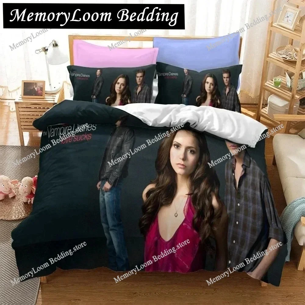 The Vampire Diaries Print Bedding Set 3D Character Duvet Cover Set With Pillowcase Twin Full Queen King Bedclothes 029