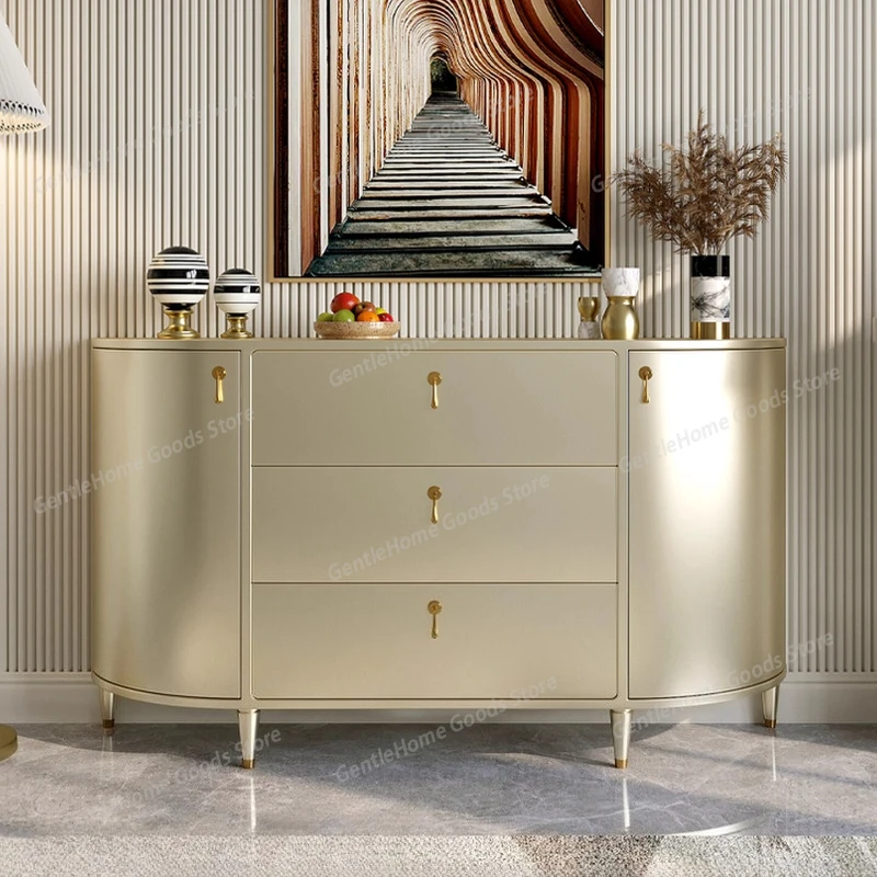 High-end living room partition storage cabinet modern luxury entrance cabinet Solid wood modern simple wall dining side cabinet