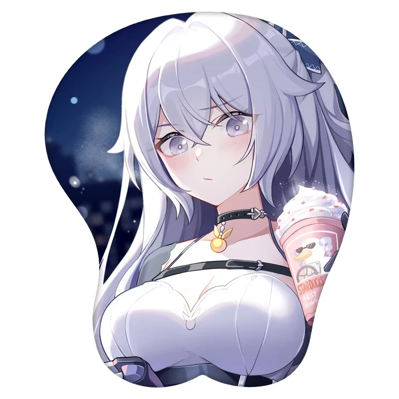 Bronya Zaychik Honkai Impact 3rd 3D Mouse Pad Anime Mousepad Wrist Rest Silicone Sexy Creative Gaming Mat Gift