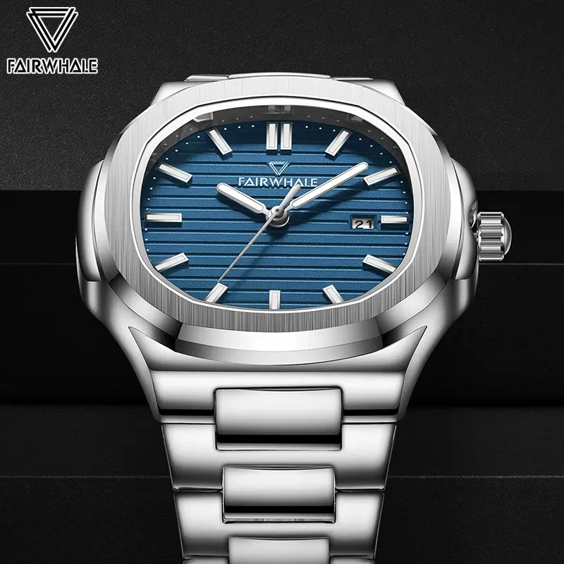 Luxury Brand Watch For Men Fashion Business 316L Stainless Steel Quartz Wristwatch Classic Design Luminous Waterproof Date Clock