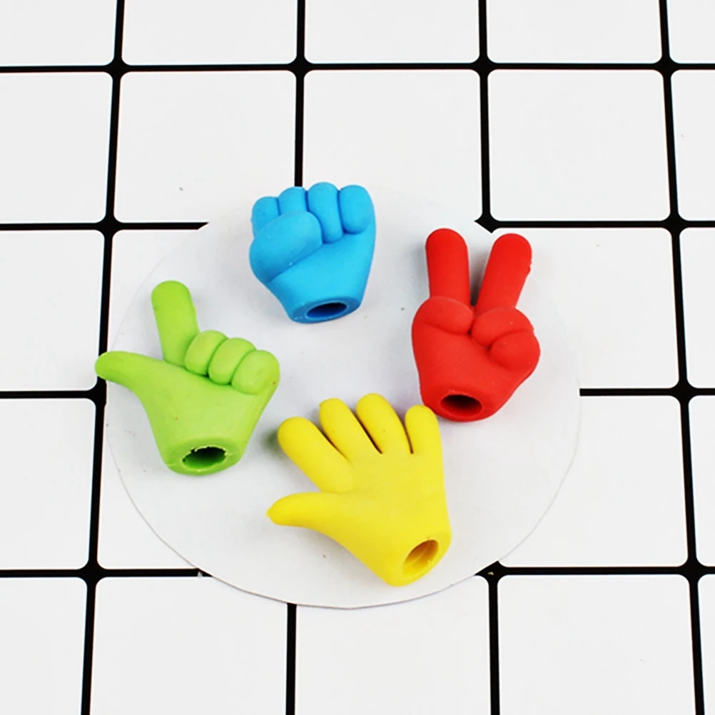 4 PCS Classroom Stone Scissors Cloth Eraser Stationery Student Cartoon