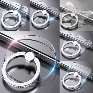 Dudukan Cincin Ponsel Transparan Dudukan 360 Derajat Rotasi Pegangan Jari Bening Penyangga Kompatibel iPhone Xiaomi untuk Casing Ponsel 8 penjualan terbaik clear phone grip - №