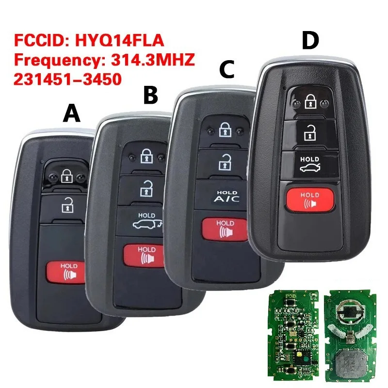 

DIYKEY 314.3MHz HYQ14FLA Board ID: 231451-3450 Smart Remote Key Fob for Toyota Prius Prius RAV4 4Runner Mirai 2018-2024