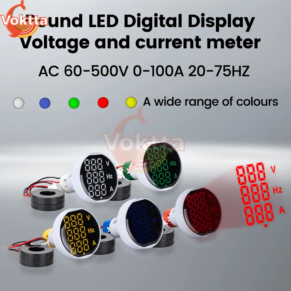 Imagem -02 - Voltímetro Digital Amperímetro Voltage Tester em hz Medidor de Freqüência Mini Tensão Atual Detector ac 60 v 500v 0100a