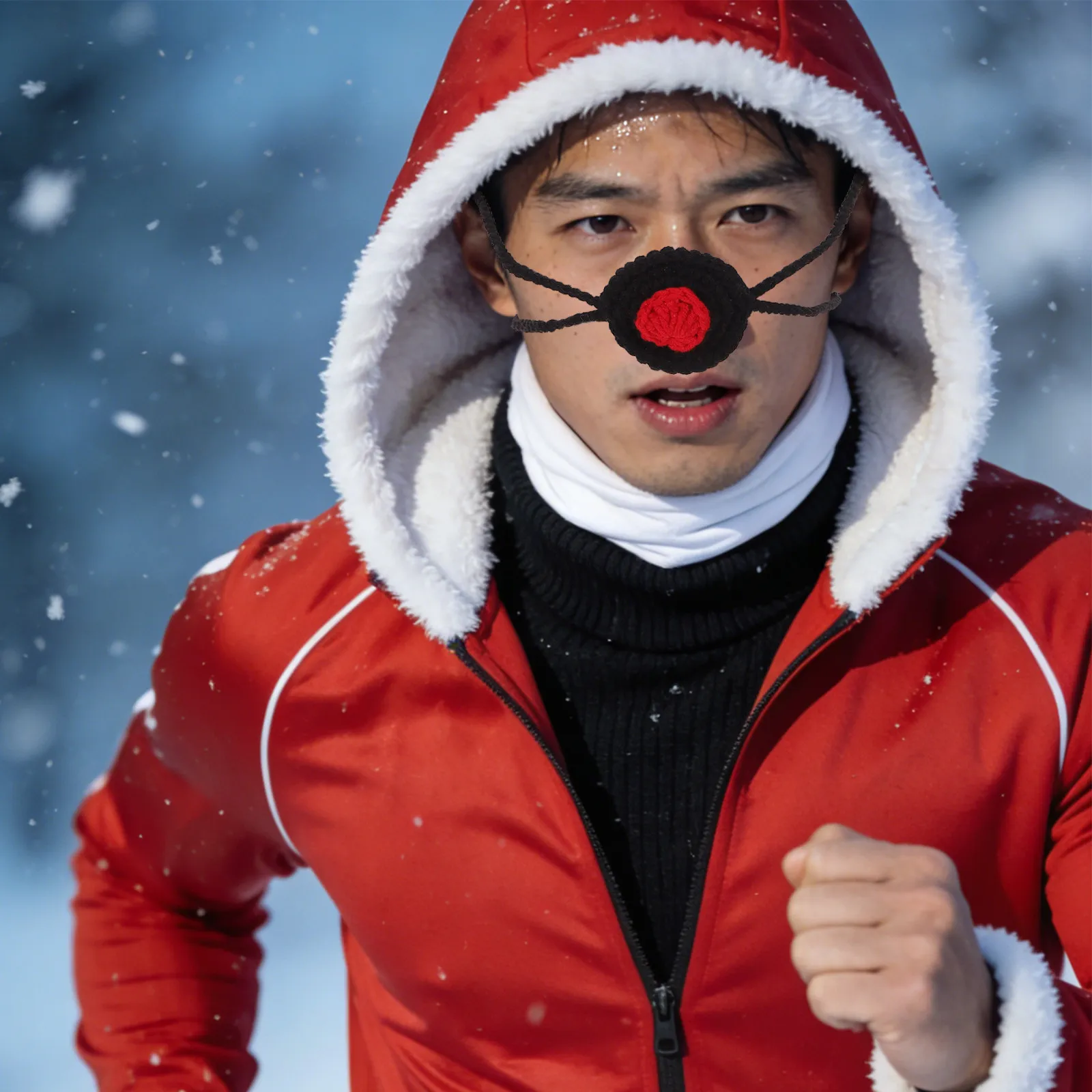 

Вязаная крючком грелка для носа ручной работы из мягкой пряжи, унисекс, зимняя защита для носа, теплая маска для катания на лыжах, бега и занятий спортом на открытом воздухе