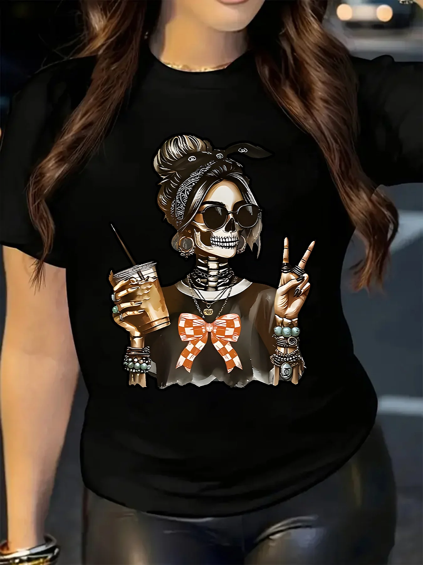 

Women's PLUS-size Printed Short-sleeved T-shirt, Loose and Casual, Soft, Comfortable and Breathable, Outdoor Sports