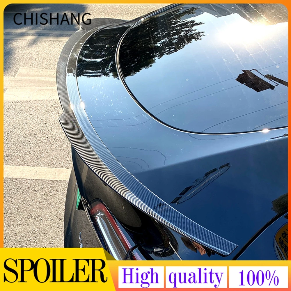 New 2022 Tesla model y model 3 spoiler performance carbon fiber Rear Trunk Lip Fake Carbon Fiber ABS Rear Wing Car Styling