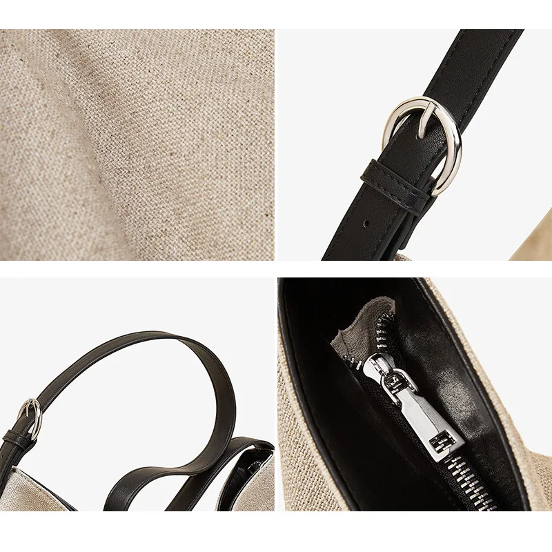 FOXER New Fabric Bucket Bag Women's Shoulder Bag Large Capacity Casual Tote Bag Female Underarm Purse Daily Office Handbag