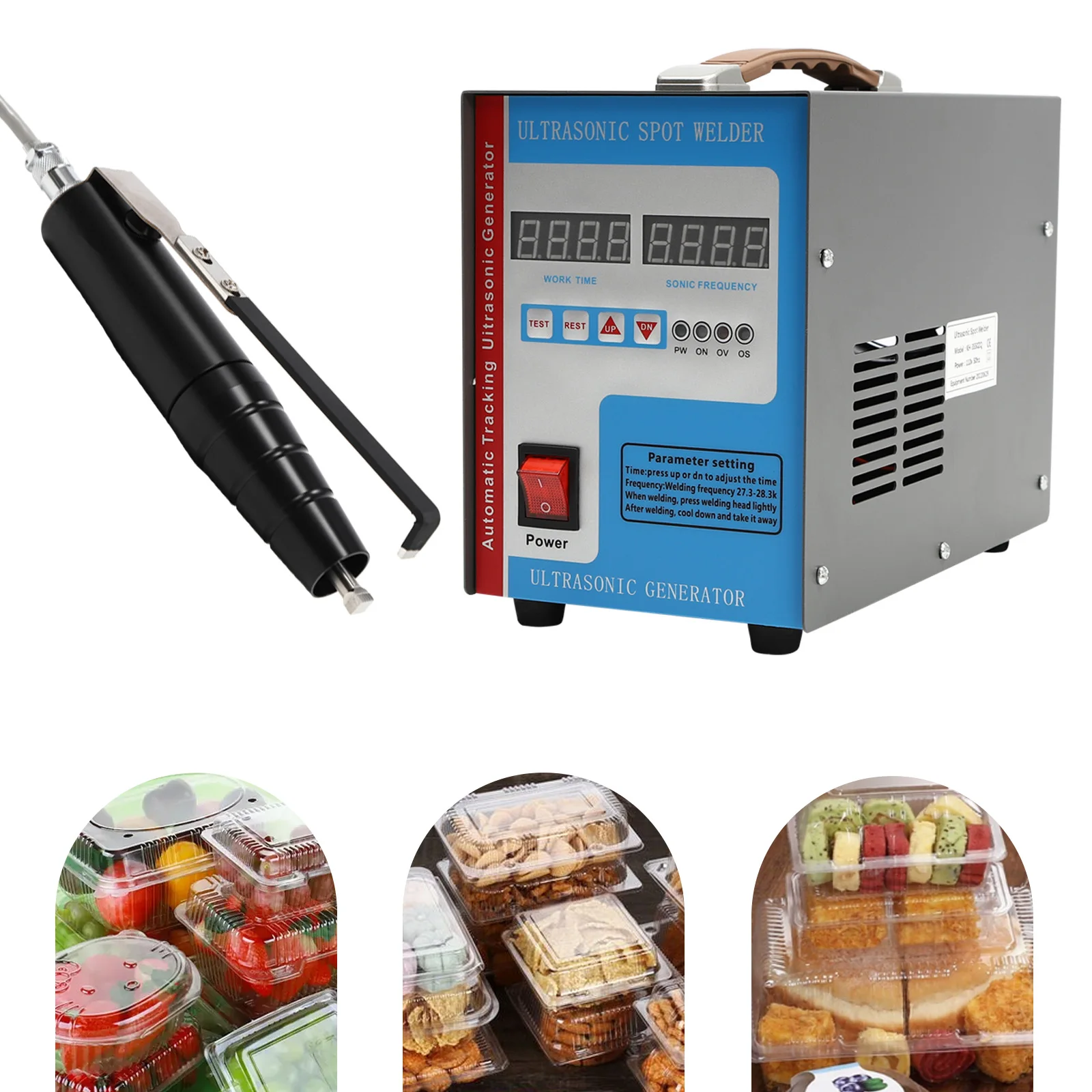 Soldador de ponto ultrassônico portátil, soldador de ponto ultrassônico de plástico para casa, faça você mesmo, correias transportadoras pp pe, reparo de óculos abs