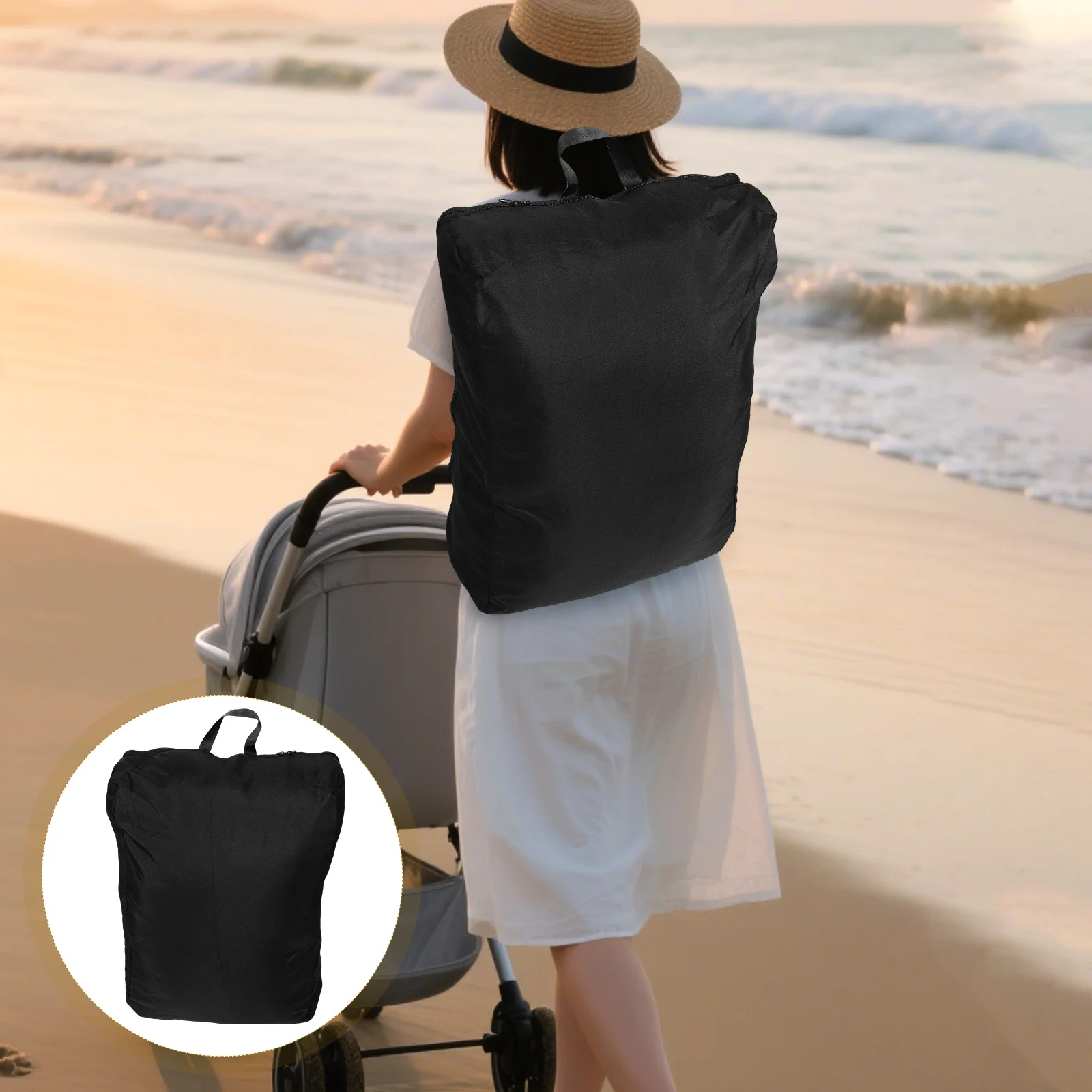 

Pushchair Transport Bag Foldable Lightweight Stroller Backpack Baby Stroller Travel Storage Cover 66x45x18cm Pram Bag