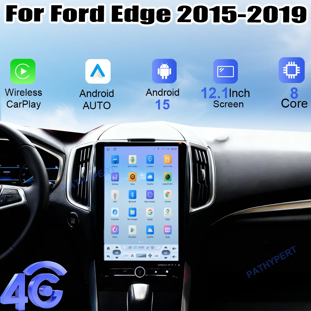 

12.1" Car Radio Android 15 Carplay Display For Ford Edge 2015-2019 Multimedia Player Stere HD Screen GPS Navigation Head Unit 4G