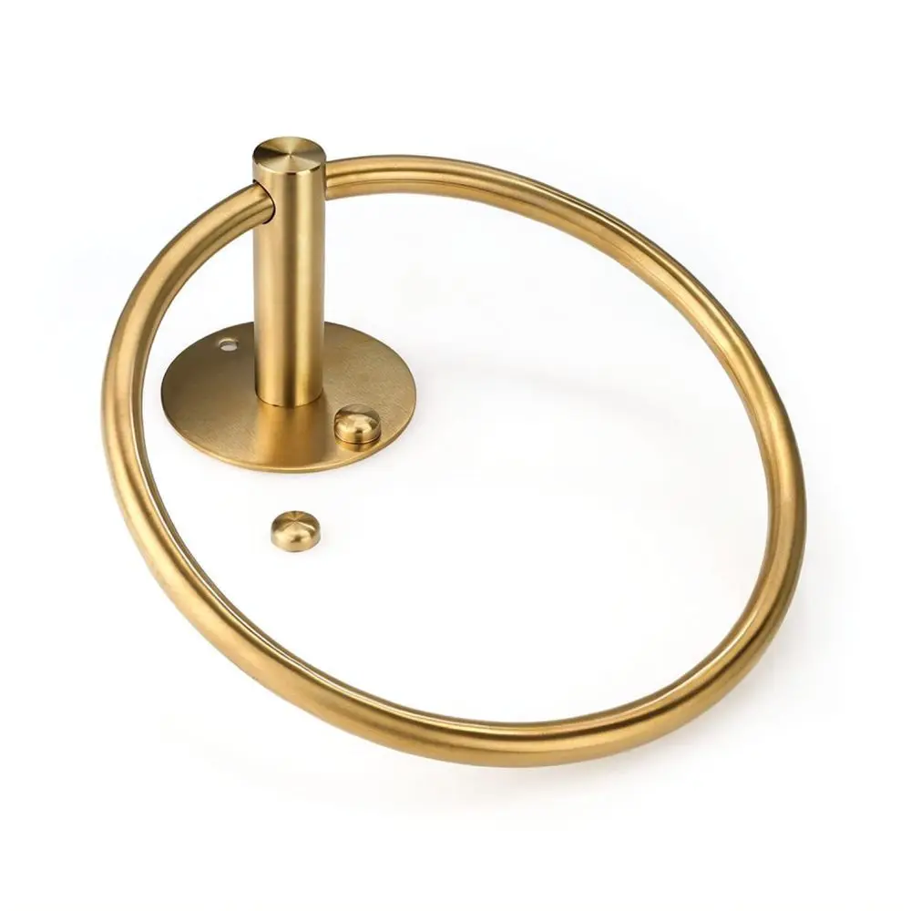Wall Mounted Towel Ring Stainless Steel Round Holder Punch Free Bathroom Hanger Minimalist Organizer For Hand Towels