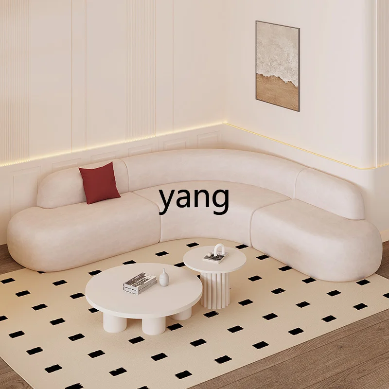 LTT cream wind curved sofa simple living room hotel reception sales office