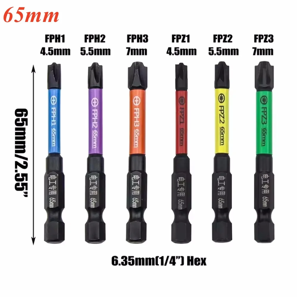 6Pcs Kreuzschlitzschraubendreher Bit Magnetische Spezielle Fahrer Schalter Elektriker Reparatur Werkzeug FPH2 FPH3 FPZ2 FPZ3 PH1 PH2 PH3 PZ1 PZ3 – Detail 6