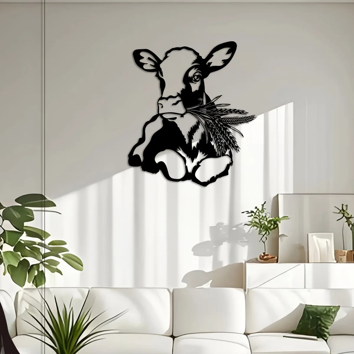 1pc Rustic Farmhouse Cow Wall Art - Dairy Cow & Calf Metal Sign Suitable for Farmhouse Decor, Iron Cow Sculpture, Housewarming