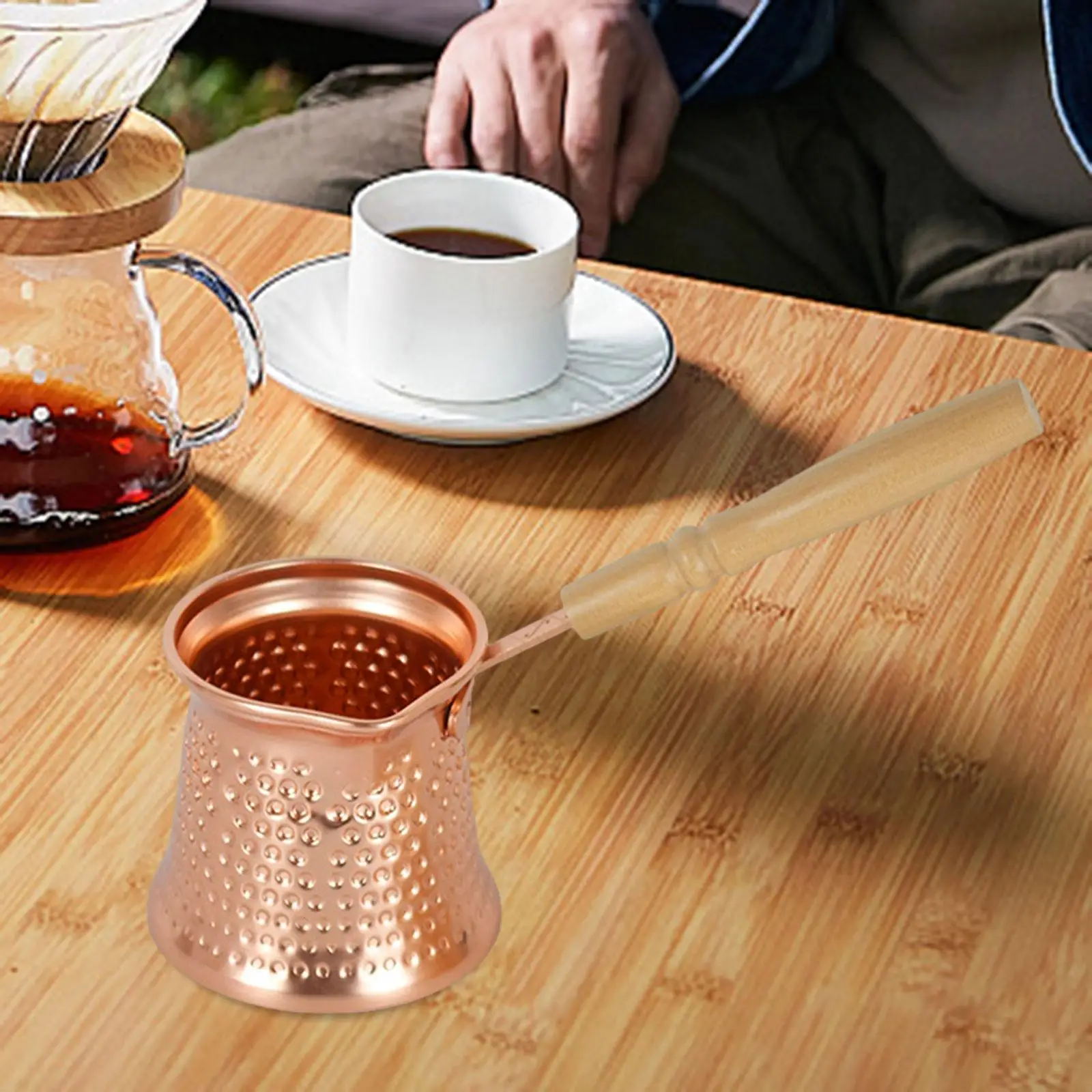 

Turkish Coffee Pot Hand Brewed Pot Handmade Coffee Maker with Handle Small Thick